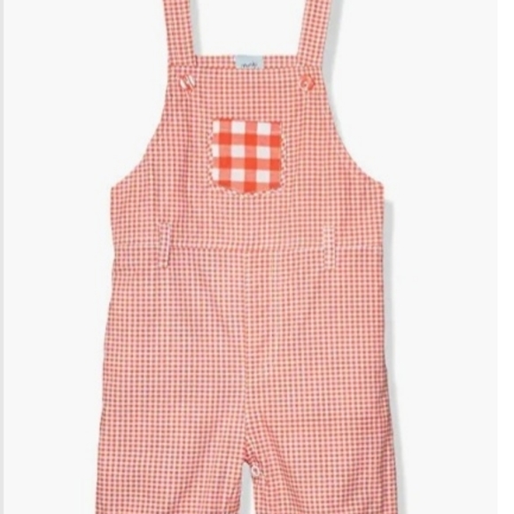 munki munki Other - Minki Munki Gingham Overalls Infant Size 6-9 Months NEW